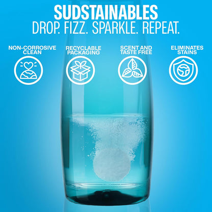 Sudstainables Water Bottle Cleaning Tablets – 36-Pack | Chlorine-Free & Odor-Control Formula | Water Bottle Cleaner, Flasks, Hydration Packs & Travel Mugs | Washer Tablets for Home, Hiking & Camping