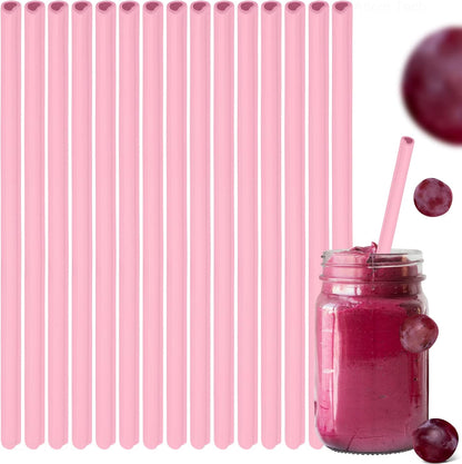 Tomorotec 15PCS Heart Shaped Silicone Straws Fit for Stanley 40oz 30oz 20oz Tumbler, 12.2 Inch Reusable Silicone Drinking Straws Fit for Stanley Cups, Customizable for Various Drinkware w/ 2 Brushes