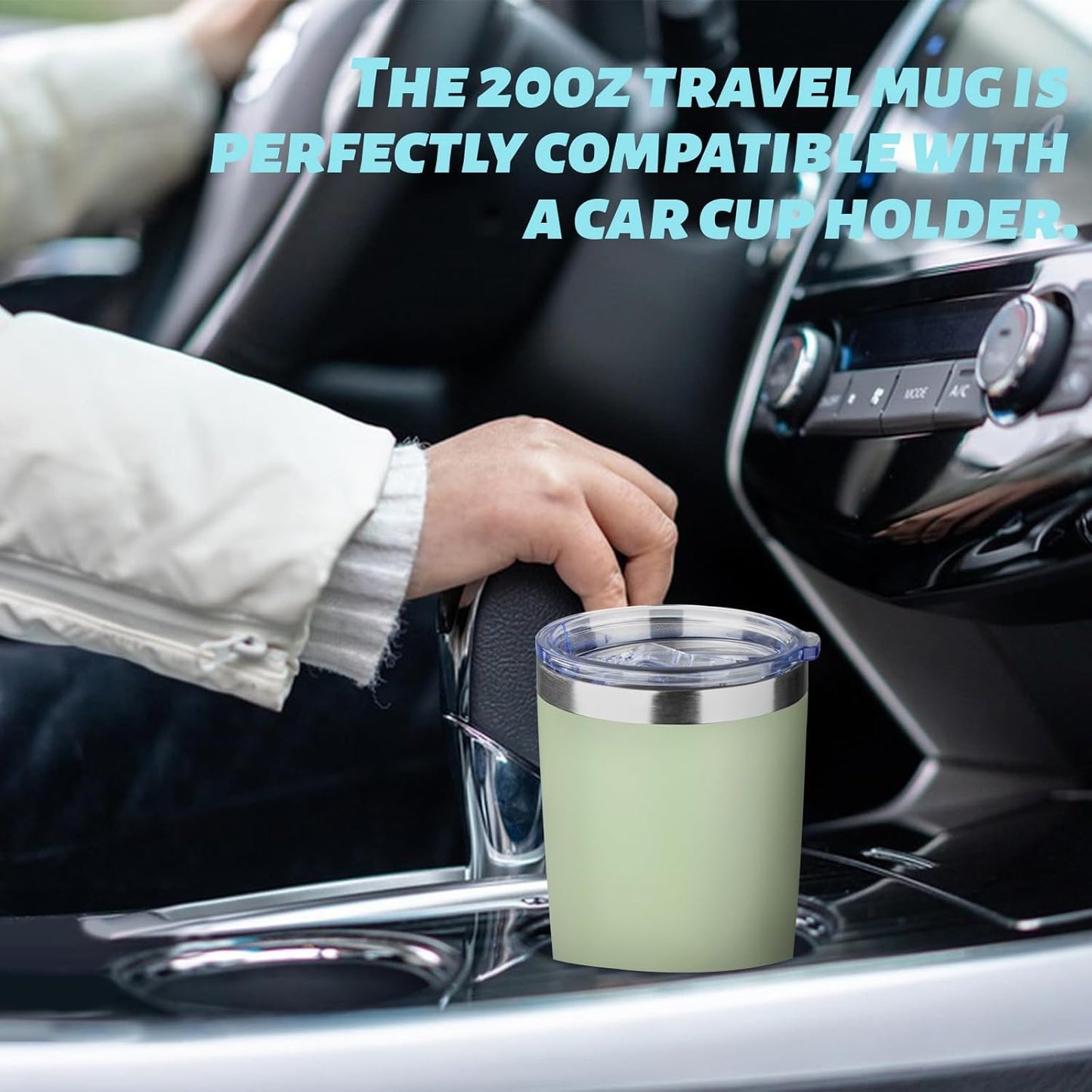 20oz Tumbler with Straw and Brush, Stainless Steel Vacuum Insulated tumbler, Double Wall Insulated Coffee Tumbler for Outdoor, Home, Travel,Office (Buff,1pcs)