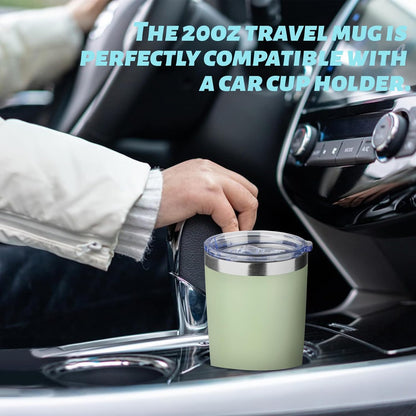20oz Tumbler with Straw and Brush, Stainless Steel Vacuum Insulated tumbler, Double Wall Insulated Coffee Tumbler for Outdoor, Home, Travel,Office (Buff,1pcs)