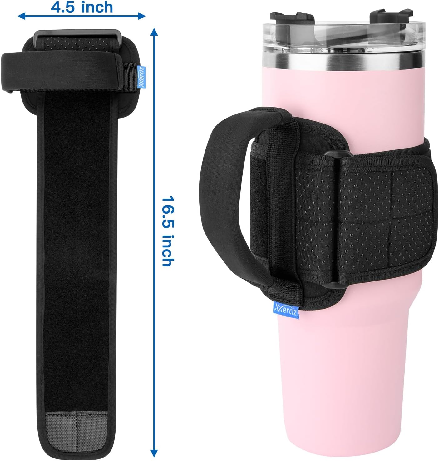 Xxerciz Tumbler Handle for YETI Rambler, Owala, Ozark Trail Travel Mug, Anti Slip Handle Fit for 12Oz - 40Oz Water Bottles, Neoprene Water Bottle Carrier Grip (Exclude Bottle)