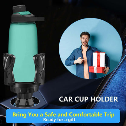 Adjustable Car Cup Holder Expander, Cup Holder for Car with Rubber Pad for 10-64ozYeti Hydro Flask Stanley Owala Coffee Cup Water Bottles, Universal Cupholder Adapter with Adjustable Base