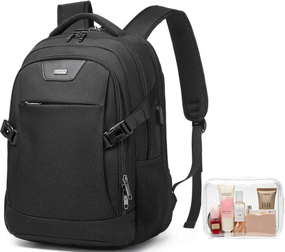 DUSLANG 17 Inch Laptop Backpack for Travel Water Resistant College Backpack for Men/Women Laptop Bag with USB Charging Port,Black - Colors A