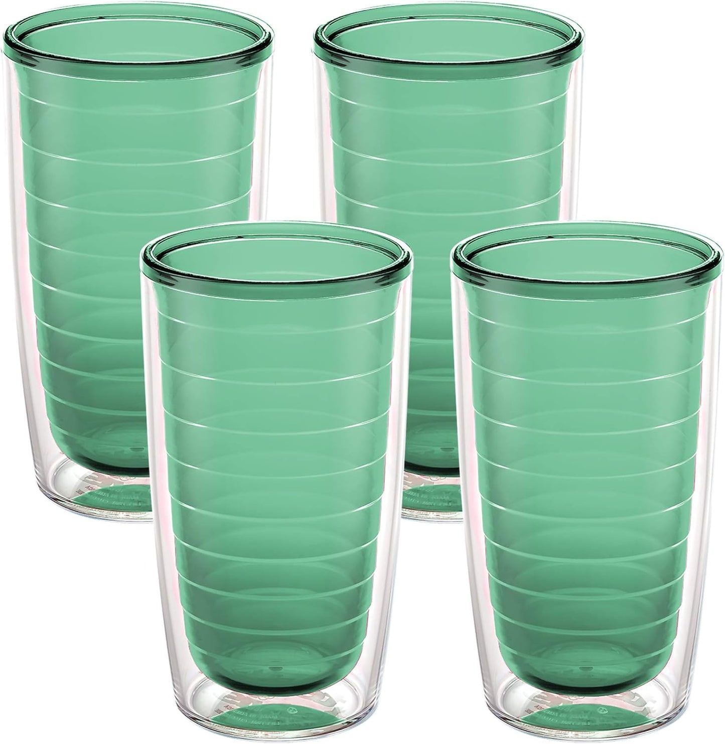 Tervis Clear & Colorful Tabletop Made in USA Double Walled Insulated Tumbler Travel Cup Keeps Drinks Cold & Hot, 16oz Mug, Clear
