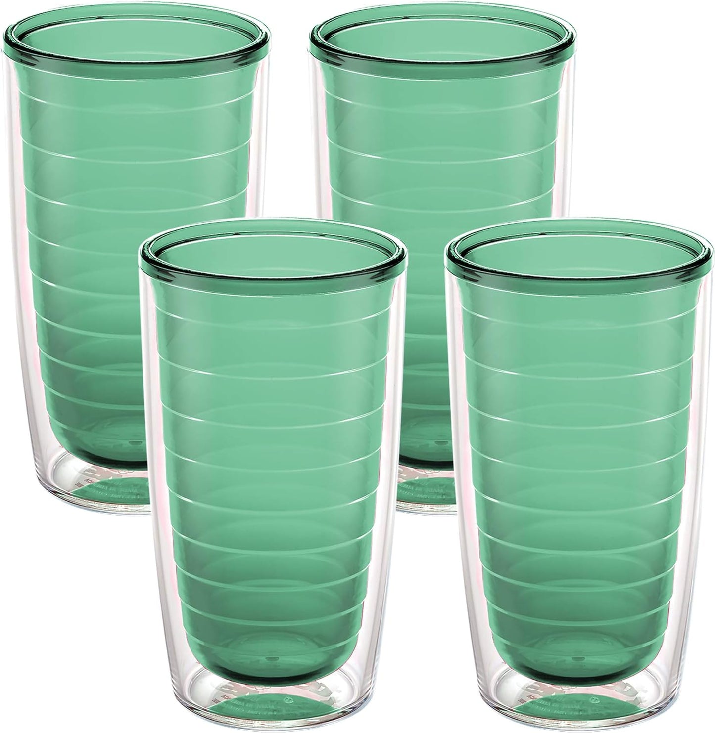 Tervis Clear & Colorful Tabletop Made in USA Double Walled Insulated Tumbler Travel Cup Keeps Drinks Cold & Hot, 16oz Mug, Clear