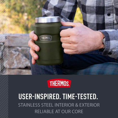 Thermos Stainless King 16 Ounce Coffee Desk Mug, Matte Steel