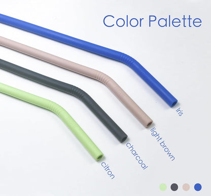 Pastel Color 14” Extra Long Silicone Replacement Straw for 40 oz Stanley Cup, Reusable Flexible Tall Giant Big Drinking Straw for Quencher Tumbler,1Gallon/64 oz Water Bottle,Hydro Jug-6 pack
