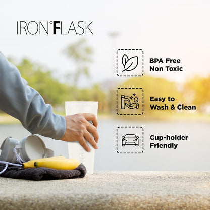 IRON °FLASK Classic Tumbler - Vacuum Insulated Stainless Steel Water Bottle, Double Walled, Drinking Cup, Insulated Travel Mug (Cobalt, 24 oz Solid Lid)