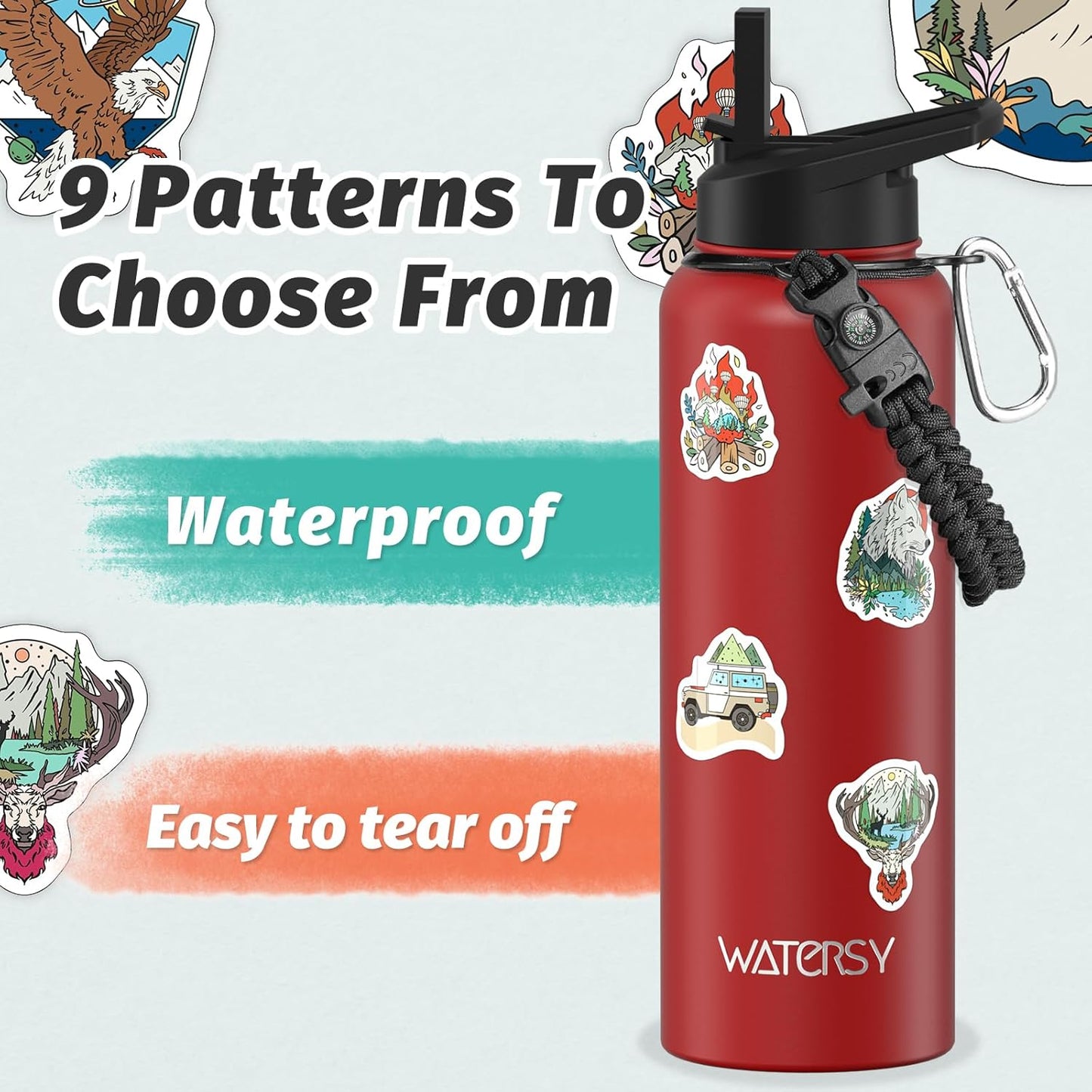 40oz Insulated Water Bottle (Cold for 48 Hrs),BPA Free&Leak Proof,Stainless Steel Water Flask,Water Jug with Straw Spout Lids for Gym,Hiking,Travel,Black Blue