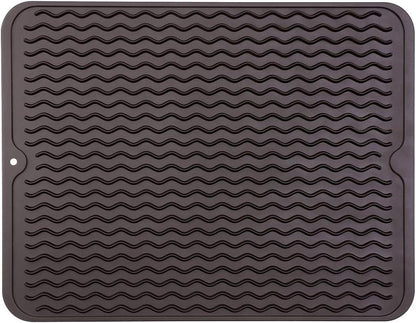 MicoYang Silicone Dish Drying Mat for Multiple Usage,Easy clean,Eco-friendly,Heat-resistant Silicone Mat for Kitchen Counter,Sink,Bar,Bottle,or Cup Green M 17 inches x 6 inches