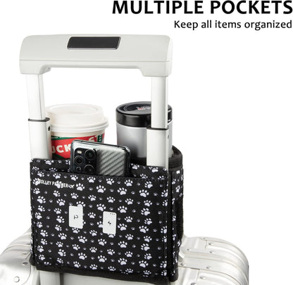 riemot Luggage Travel Cup Holder Free Hand Drink Caddy - Hold Two Coffee Mugs - Fits Roll on Most Suitcase Handles - Gifts for Flight Attendants &Frequent Travelers Accessories Black