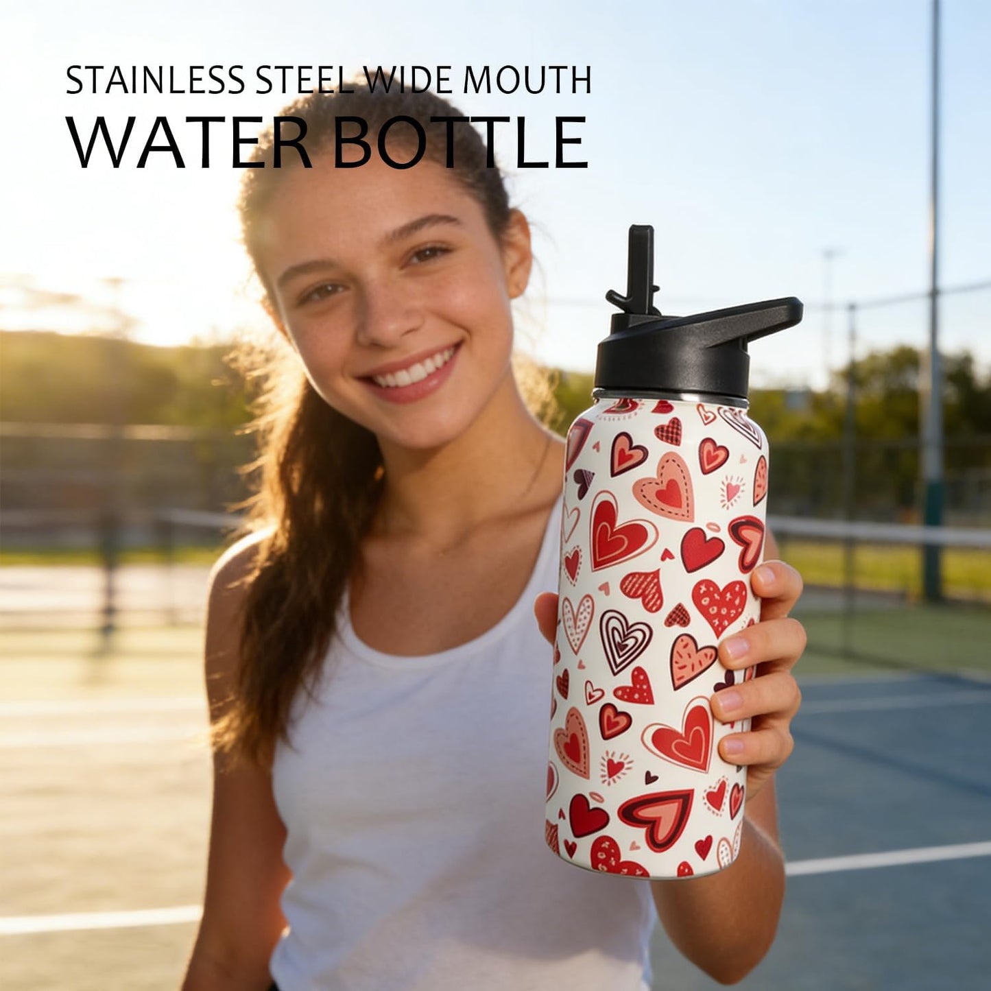 32 oz Pickleball Insulated Water Bottle with Straw - Pickleball Gym Hiking Sports Coffee Mug | Perfect Pickleball Gifts for Women, Pickleball Decor Accessories