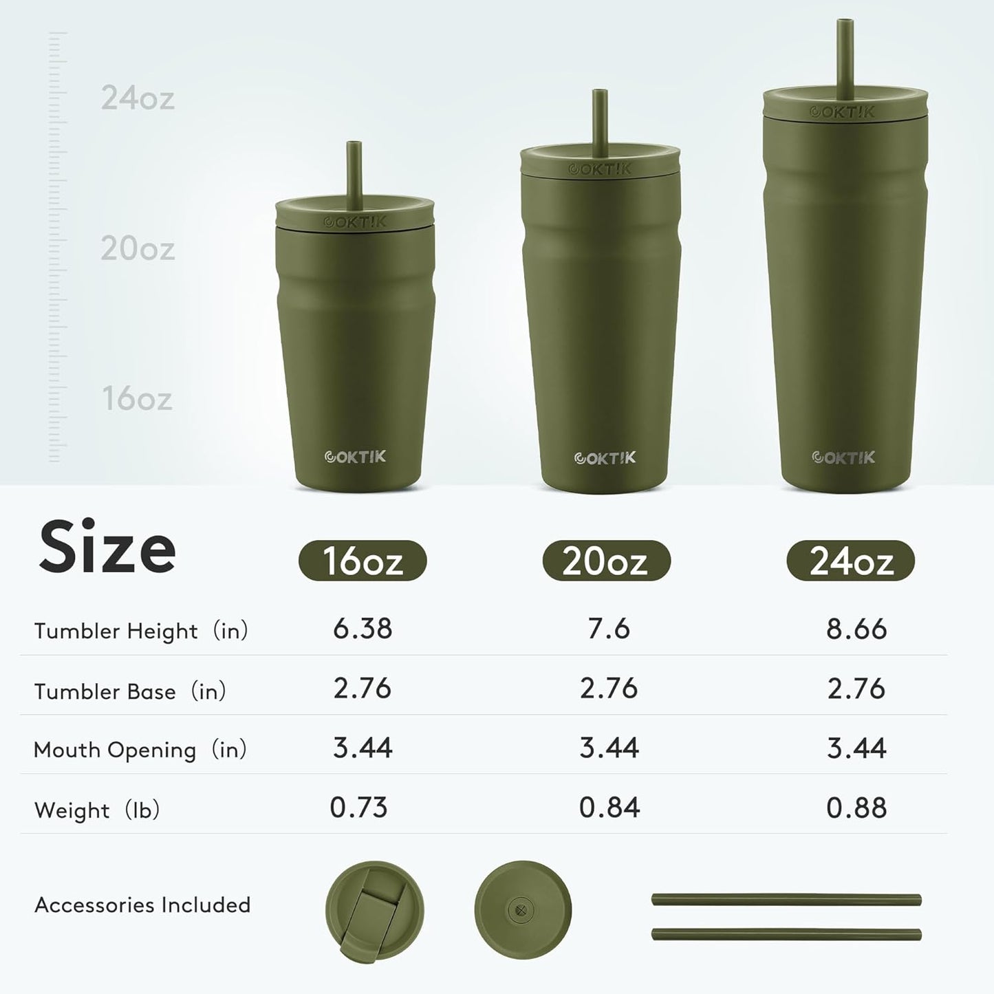 COKTIK 24oz Insulated Tumbler with Lid and Straw Iced Coffee Cup Reusable Stainless Steel Travel Mug Water Bottle Cupholder Friendly for Women Men Her Him (Blush)