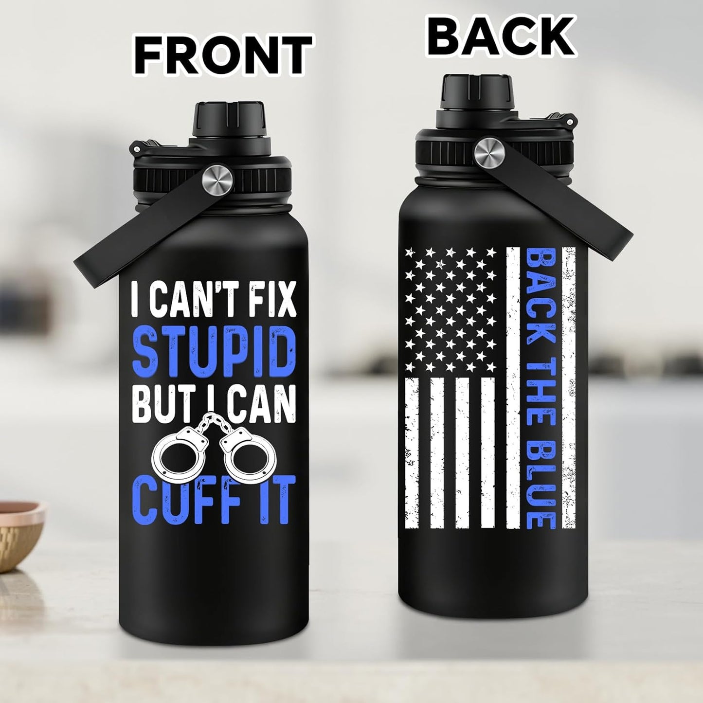 Fufandi Pickleball Gifts - Pickle Ball Dink Responsibly - Christmas, Birthday Gifts for Men, Women, Pickleball Lovers, Player Coach - Pickle Ball Water Bottle 32oz