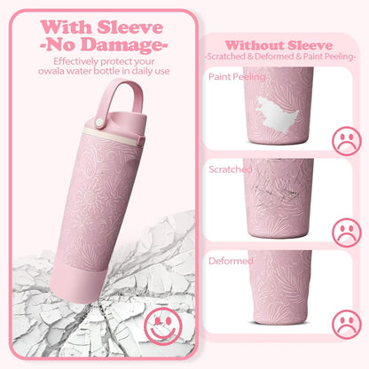 2PCS Silicone Boots for Owala 30oz & 40oz FreeSip Sway Bottles & Tumblers – Non-Slip, Scratch-Resistant, Stability Enhancer for Owala Accessories (Eucalyptus Green) - Colors B