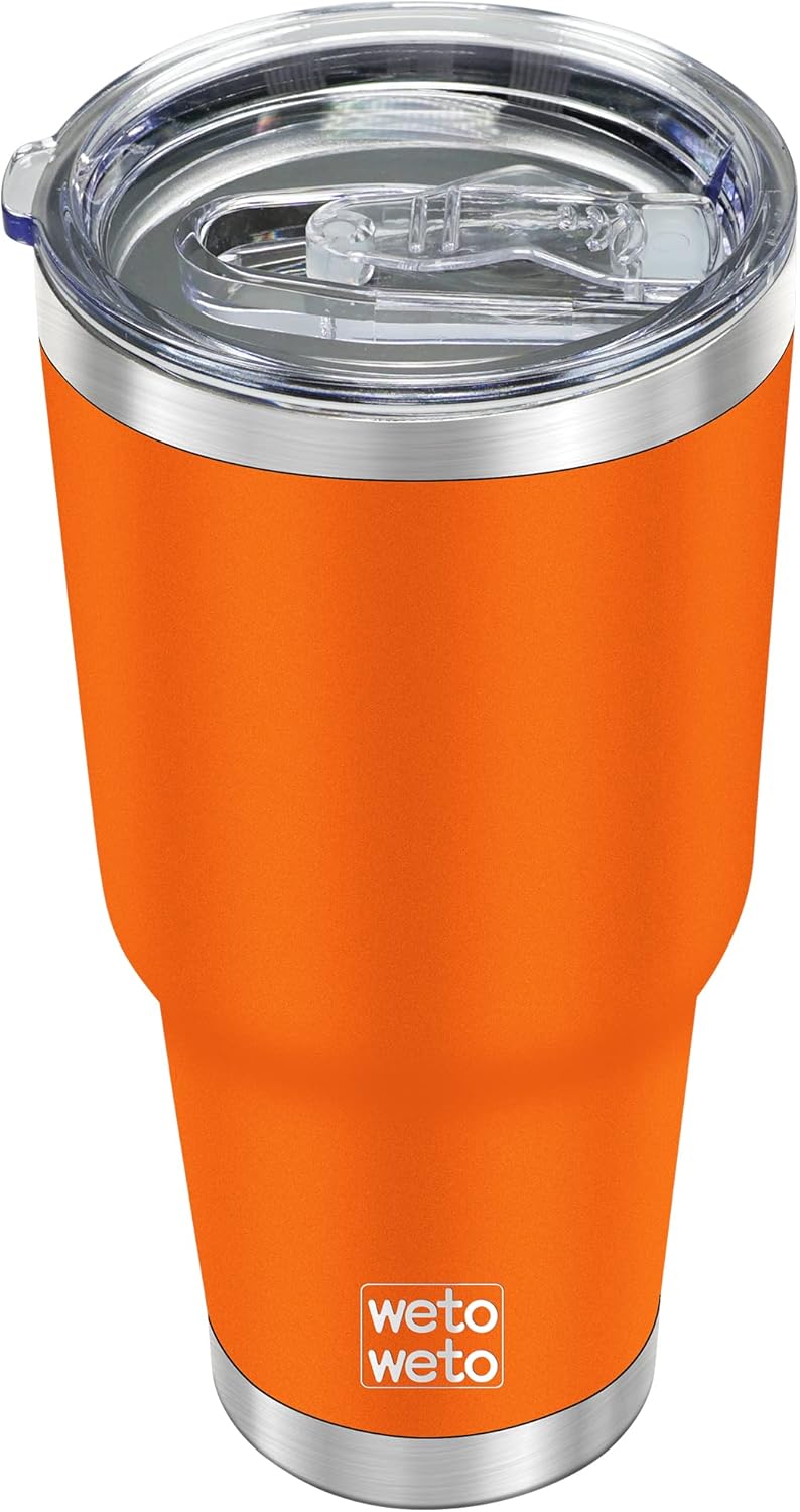 WETOWETO 30oz Tumbler with Lid, Stainless Steel Vacuum Insulated Water Coffee Tumbler, Double Wall Powder Coated Travel Mug Thermal Cup for Home Outdoor (Navy Blue, 1 Pack)