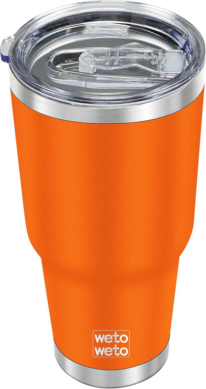 WETOWETO 30oz Tumbler with Lid, Stainless Steel Vacuum Insulated Water Coffee Tumbler, Double Wall Powder Coated Travel Mug Thermal Cup for Home Outdoor (Navy Blue, 1 Pack)