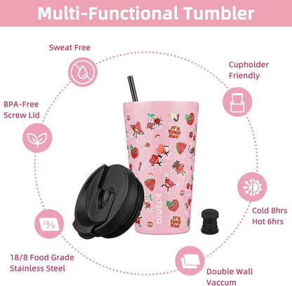 BJPKPK 4 Pack Tumbler with Lid and Straw,30oz Insulated Tumblers Bulk Reusable Travel Coffee Mug, Dishwasher Safe Double Wall Vacuum Insulated Cup Gift for Men Women,Light Blue Leopard