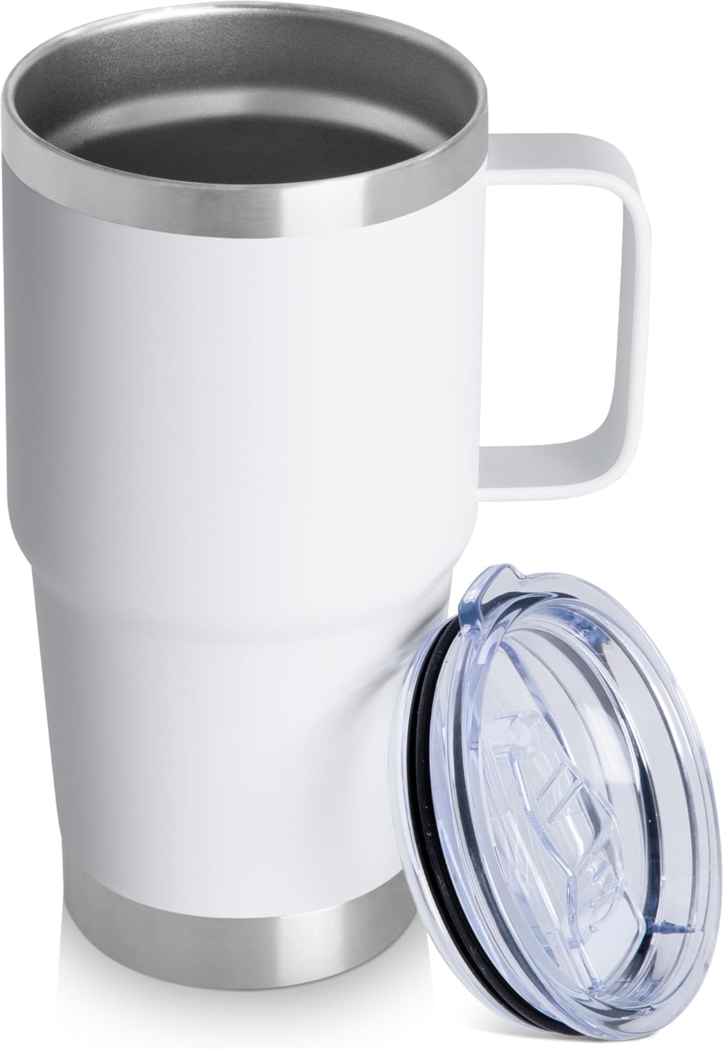 HASLE OUTFITTERS 20oz Tumbler with Handle & Lid, Insulated Stainless Steel Travel Mug, Leakproof Cup for Coffee, BPA-Free Double-Wall Vacuum Tumblers for Hot/Cold Drinks, Commuter, Gym, Office, Blue