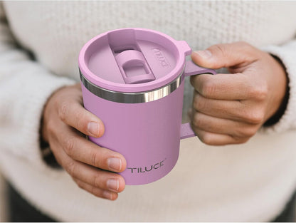 TILUCK 20 oz Insulated Tumbler with BPA-Free Lid, Stainless Steel Vacuum Travel Coffee Mug, Double Wall Coffee Tumbler（20oz，Matte DarkBlue）