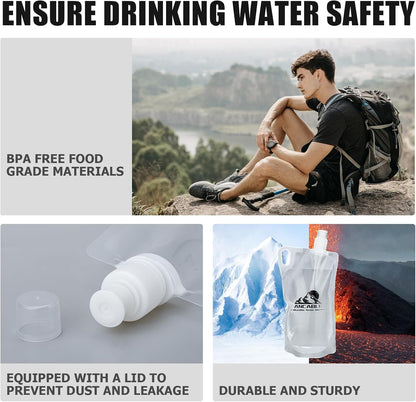 Ancable 33oz (1L) Collapsible Water Bottles, 3-Pack Reusable Travel Foldable Water Bottles for Hiking Camping Running Bike, BPA-Free Water Bottle