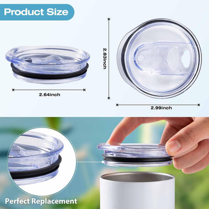 4 Pcs Replacement Lids for 20 oz Flat Bottomed Straight Body Tumblers with Inner Mouth about 2.76inch, Replacement Skinny Cup Lids for Water, Coffee or Tea on Travel, Work Hour and Daily Life