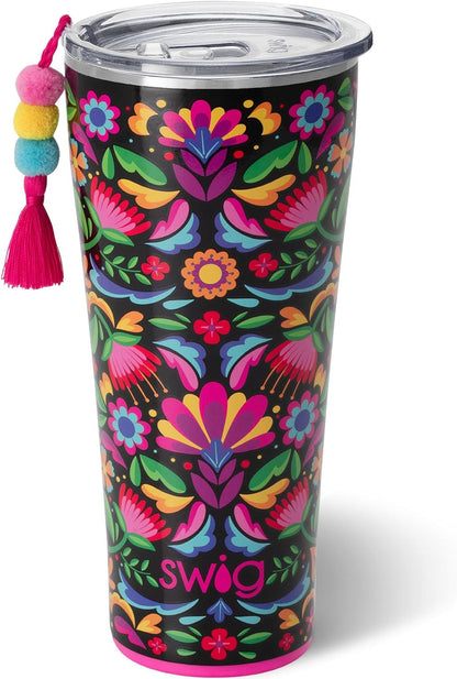 Swig Life 32oz Insulated Tumbler, Travel Coffee Tumbler with Lid, Cup Holder Friendly Travel Coffee Mug, Stainless Steel with Lid (Hayride)