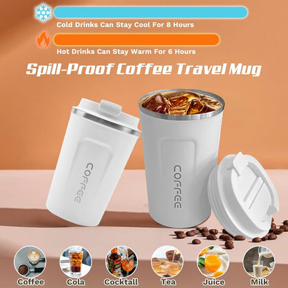 SPLMIFA Travel Coffee Mug Leak-Proof, Reusable Coffee Cups with Lids, Stainless Steel Vacuum Insulated Coffee Tumblers, Thermal Insulation Cup for Men and Women Hot & Cold Drinks(2nd-Green Pink, 12OZ)