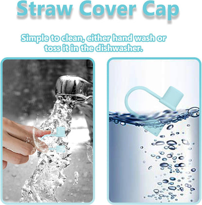 7Pcs Straw Cover Cap for Stanley Cup,Simple 10mm(0.4inch) Silicone Straw Toppers for Stanley 40&30oz Tumbler Accessories-Multicolor