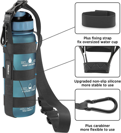 EasyAcc Water Bottle Holder Strap Sling, for Owala FreeSip 24 32 40 oz, Hydro Flask, Cirkul, Yeti, Stanley Flip, Universal Water Bottles, with Carabiner, for Walking Curise Travel (Bottle Excluded)
