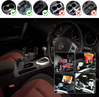 Cup Holder Expander for car 2 in 1 Multifunctional Car Cup Holder Extender Adapter with Adjustable Base Compatible with Hydro Flask, Yeti, Nalgene, 32/40 oz Large Bottles Drinks Mugs