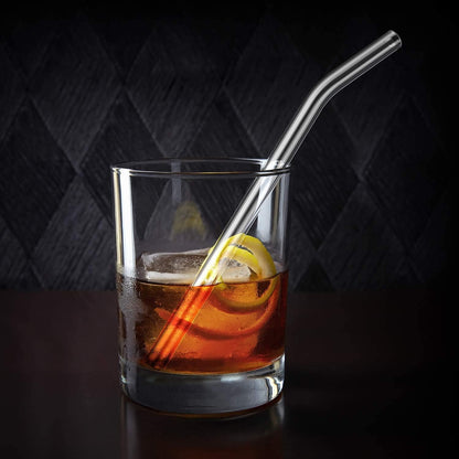 HeykirHome 4-Pack Reusable Glass Straw, Size 8.5''x10 MM,Including 2 Straight and 2 Bent with 2 Cleaning Brush- Perfect For Smoothies, Tea, Juice