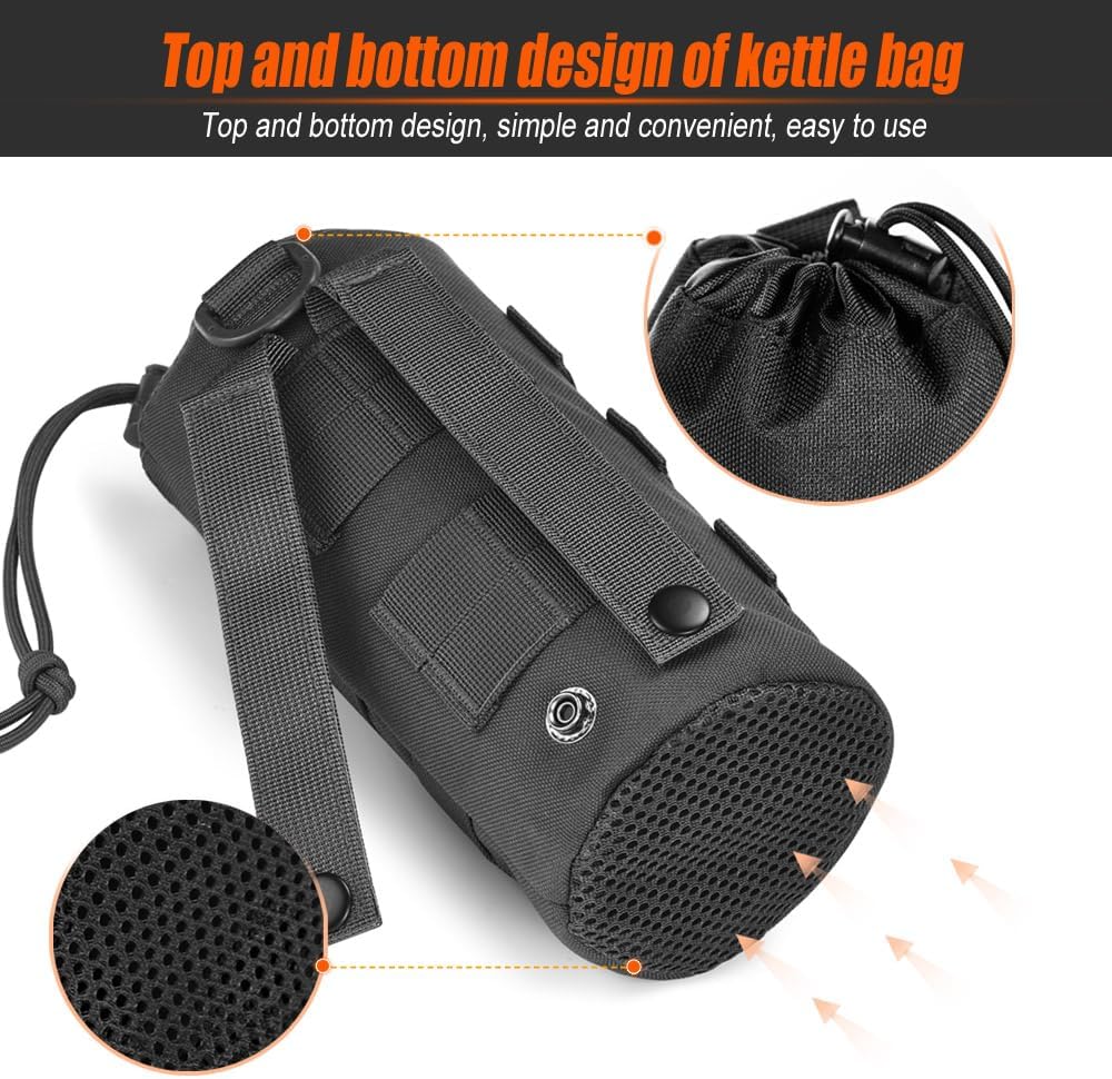 Upgraded Tactical Drawstring Molle Water Bottle Holder Tactical Pouches