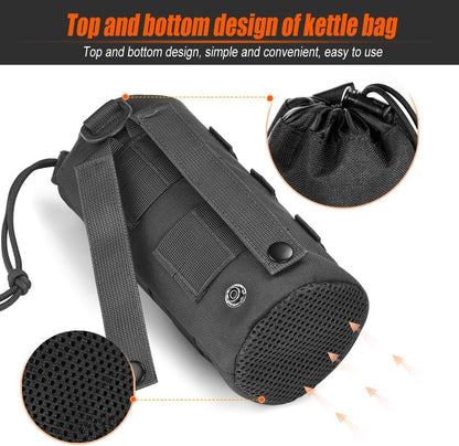Upgraded Tactical Drawstring Molle Water Bottle Holder Tactical Pouches