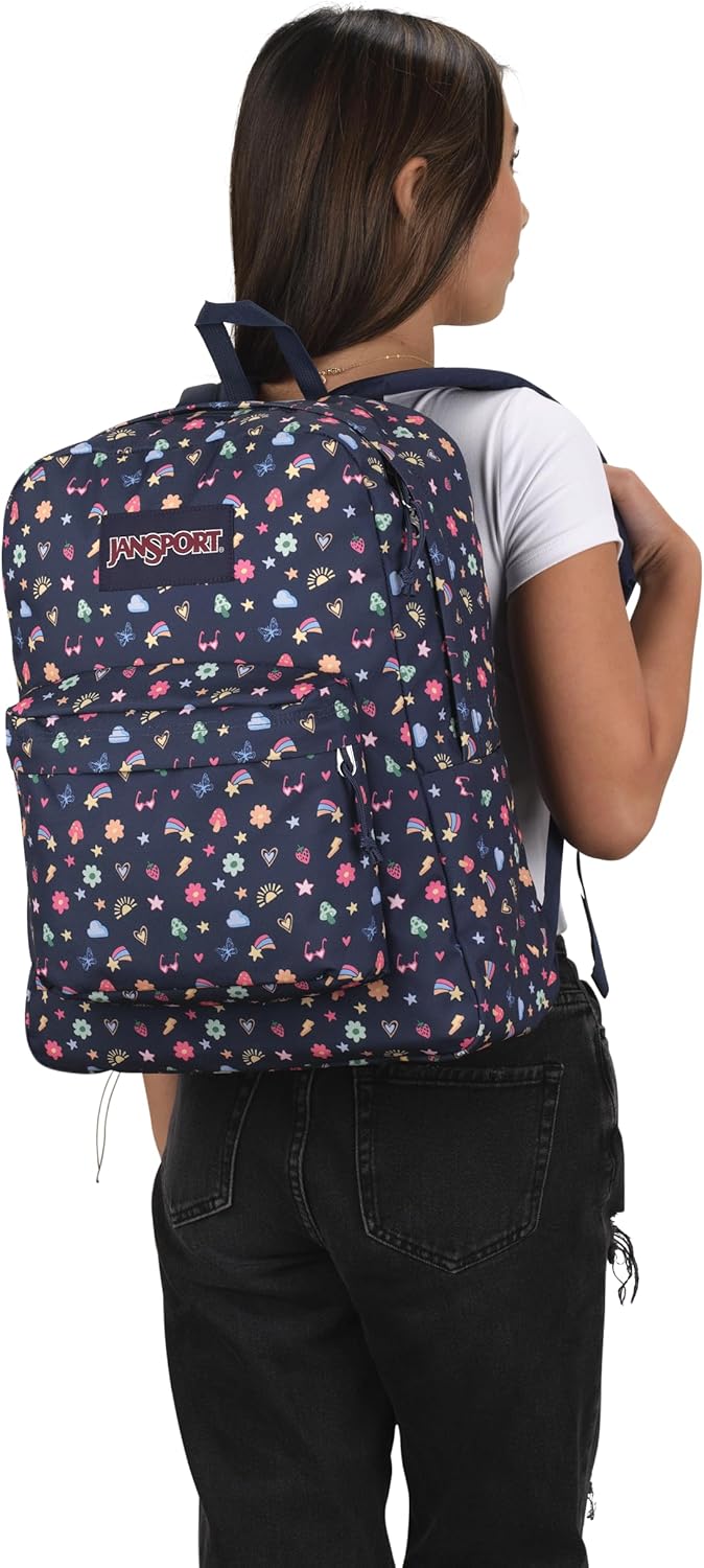 JanSport SuperBreak One Backpacks - Durable, Lightweight Bookbag with 1 Main Compartment, Front Utility Pocket with Built-in Organizer - Premium Backpack, Black - Colors B