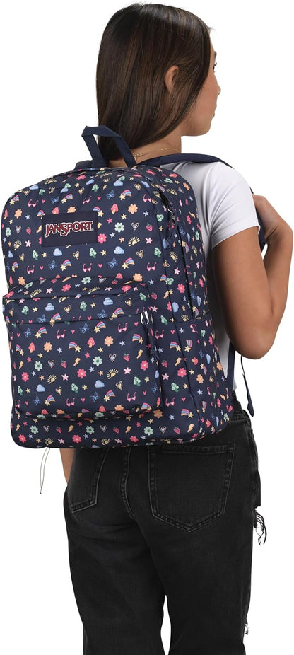 JanSport SuperBreak One Backpacks - Durable, Lightweight Bookbag with 1 Main Compartment, Front Utility Pocket with Built-in Organizer - Premium Backpack, Black - Colors B