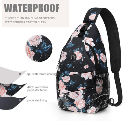 Pritent Crossbody Bags for Women Men Trendy Sling Bag Backpack Casual Chest Bag with Convertible Shoulder Strap