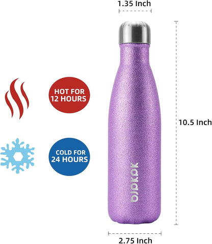 BJPKPK Insulated Water Bottle 12oz Small Stainless Steel Water Bottles Reusable Metal Thermal Keep Cold and Hot,Dreamy Purple - Colors B