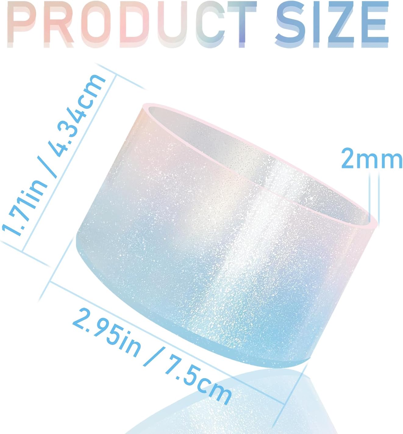 Jelly Luster Glitter Silicone Transparent Boot for Stanley 20-40oz, Compatible with Hydro Flask or Other Water Bottle Tumbler, 2.85-3.0 inch Protective Anti-Slip Bottom Sleeve Cover