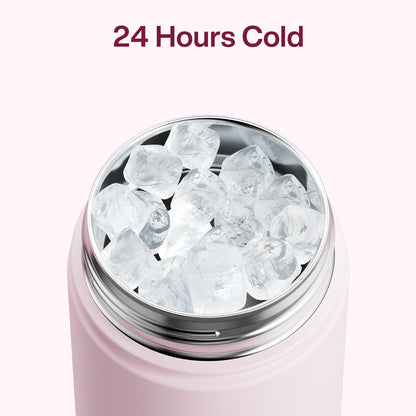ENCOOL Insulated Water Bottle with Straw Stainless Steel Water Bottle, Leak-Proof, BPA-Free, Double Wall Vacuum Keeps Cold for 24 Hours for Sports, Travel, School (26 oz, Cotton Candy) - Colors D