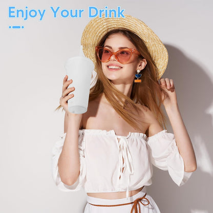 24 Pack Plastic Tumblers with Lids and Straw, Reusable Cups with Lids and Straws Colorful Cups for Cold Drink Iced Coffee, Plastic Tumbler Bulk for Party Birthday Gifts (24 oz, Stylish Colors)