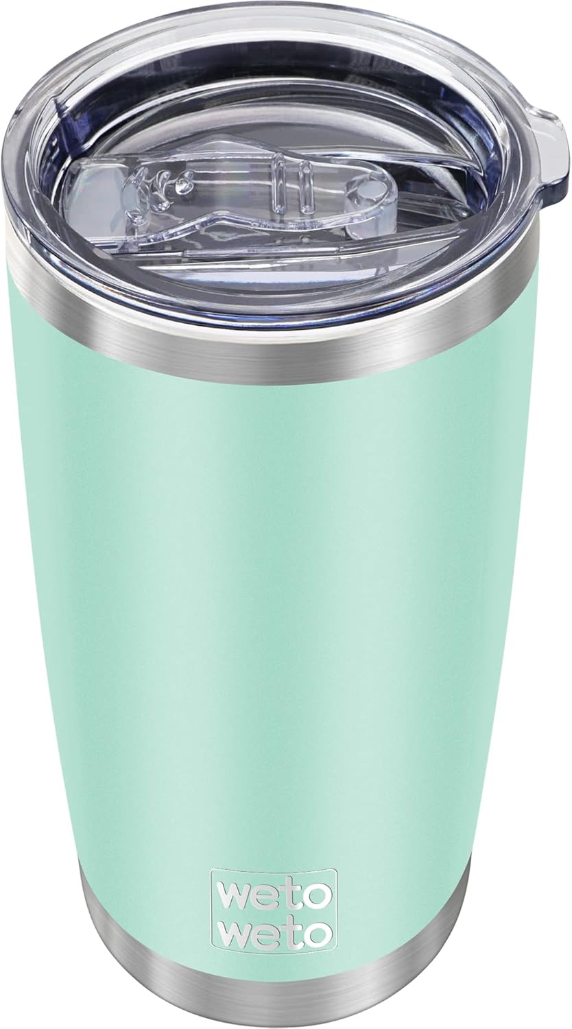 WETOWETO 20oz Tumbler, Stainless Steel Vacuum Insulated Coffee Travel Mug, Double Wall Powder Coated Insulated Coffee Mug Travel Mug with Lid Thermal Cup for Outdoor (Navy Blue, 1 Pack)