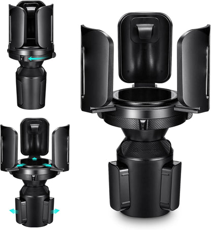 Car Cup Holder Expander Adapter (Adjustable) This Hill All Purpose Cup Holder Expander for Car with Rubber Fits Less Than 5.51" Large Bottles & Mugs & Foods & Drinks