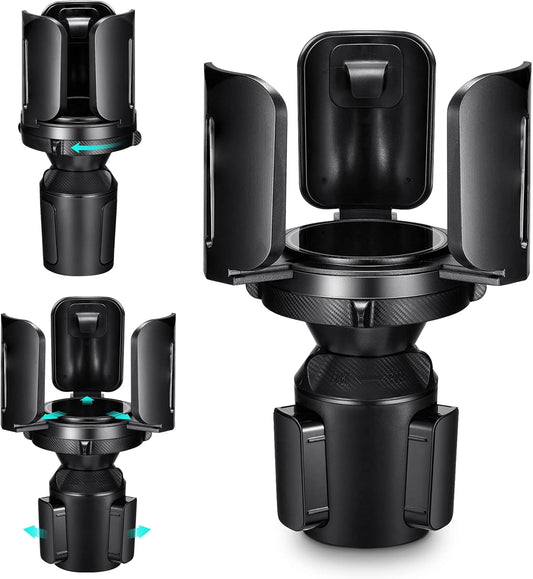 Car Cup Holder Expander Adapter (Adjustable) This Hill All Purpose Cup Holder Expander for Car with Rubber Fits Less Than 5.51" Large Bottles & Mugs & Foods & Drinks