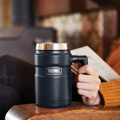 Thermos Stainless King 16 Ounce Coffee Desk Mug, Matte Steel