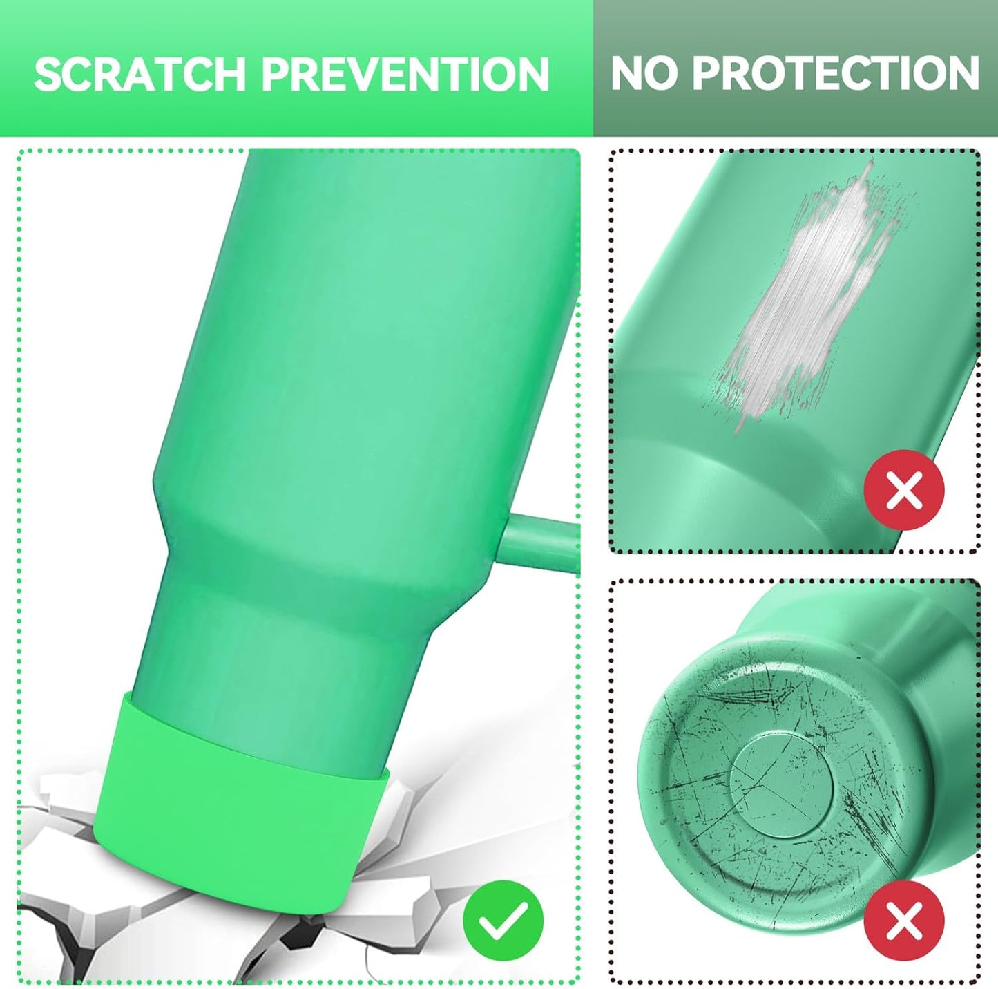 PICcircuit 2PCS for Stanley Boot, Silicone Bottom for Quencher Adventure 40oz 30oz IceFlow 20oz 30oz Bottle&for Hydroflask Tumbler 12-24oz for Stanley Cup Accessories Avoid Scratches&Noise
