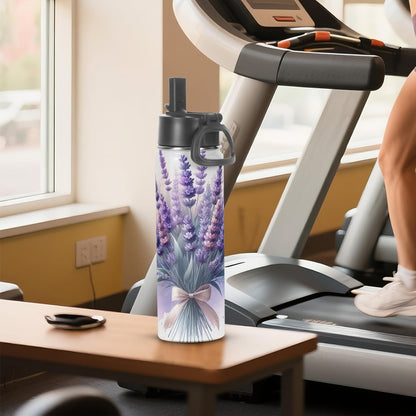 Draheri Sublimation Sports Water Bottle blanks, 22 Oz Sublimation Tumblers, Double Wall Stainless Steel Sports Water Bottle Flask with Portable Handle, Individually Boxed (8 Pack)