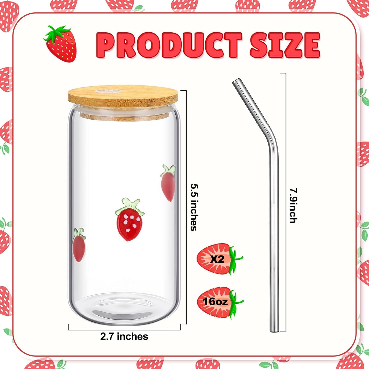 Honeydak 2 Pcs Icon Juice Glass Tumbler with Lid & Straw - 18 oz Cloud and Sun Icon Can Shape Glass Cups Coffee Juice Beer Soda Drinking Cup for Summer Halloween Christmas Party Supplies Gift