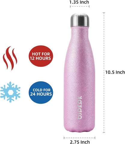 BJPKPK Insulated Water Bottle 12oz Small Stainless Steel Water Bottles Reusable Metal Thermal Keep Cold and Hot,Dreamy Purple - Colors A