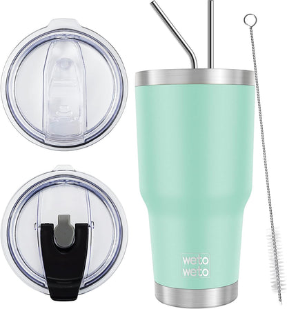 WETOWETO 30oz Tumbler with Lid, Stainless Steel Vacuum Insulated Water Coffee Tumbler, Double Wall Powder Coated Travel Mug Thermal Cup for Home Outdoor (Navy Blue, 1 Pack)
